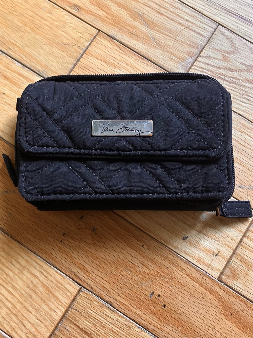 Vera Bradley Quilted Black Zip Wallet